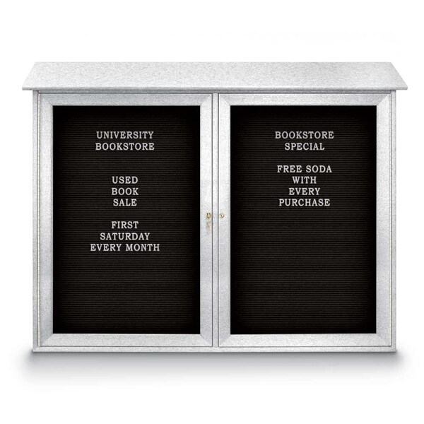 Indoor Enclosed Combo Board, 48"x36", Satin Frame/Black & Pearl